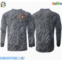Camisa de time de futebol Portugal Goleiro Replicas 2º Equipamento Europeu 2024 Manga Comprida